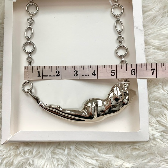 Zara Silver Metal Torso Chain Link Necklace - Picture 13 of 15